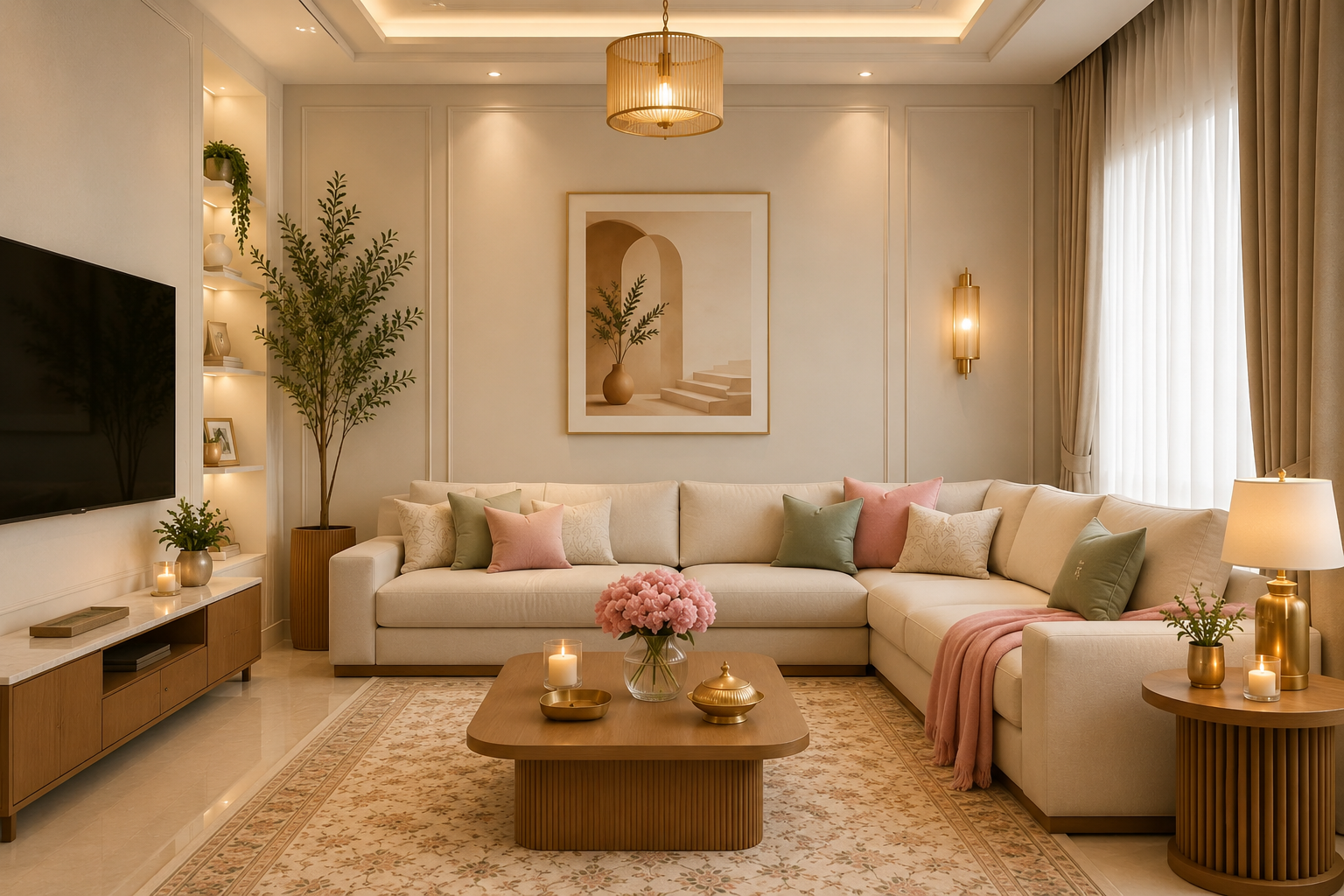 Serene Cream Sectional
