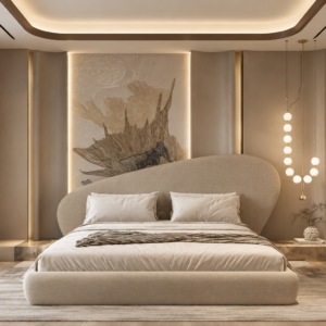 Modern Asymmetrical Bed