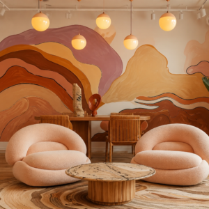 Plush Peach Armchairs